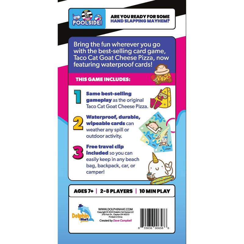 slide 2 of 10, Dolphin Hat Games Taco Cat Goat Cheese Pizza Poolside Edition Card Game: Creative Thinking Party Game, 1 ct