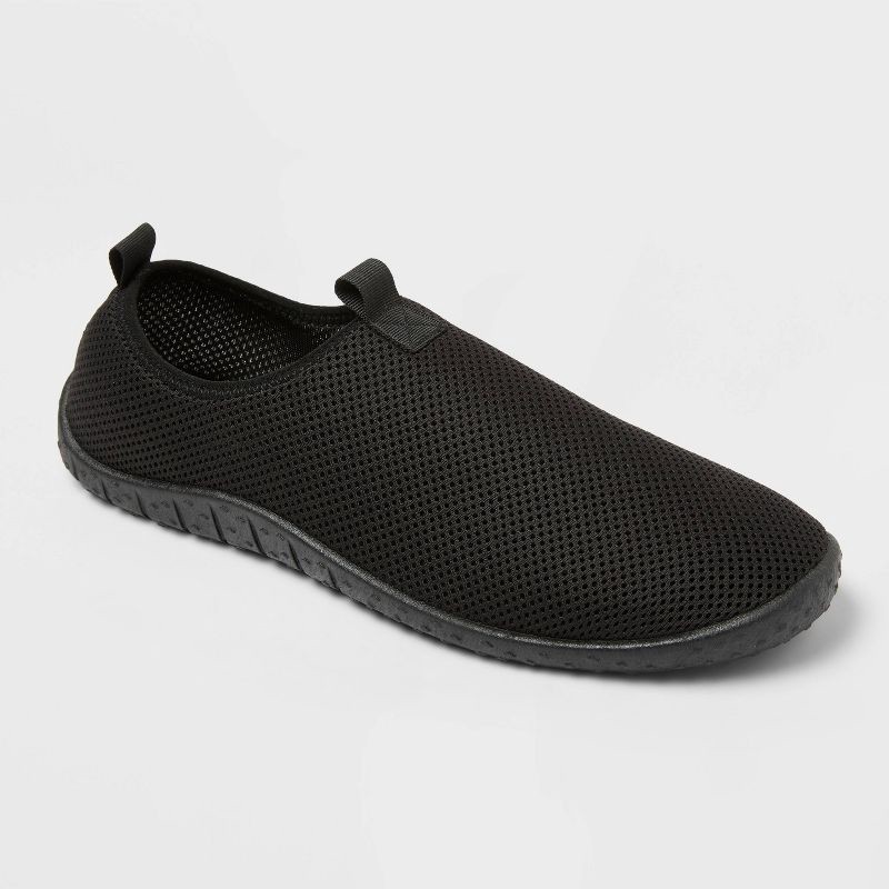 slide 1 of 4, Men's Thach Water Shoes - Sun Squad™ Black 9-10: Slip-On, Breathable Upper, Textured Outsole, Recycled Polyester, 1 ct