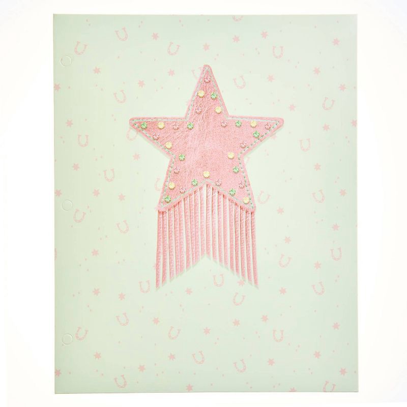 slide 1 of 3, Gartner Studios 2 Pocket Howdy Girl E: Ivory - Fringed Star Patch Paper Folder, 1 ct