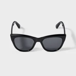 Women's Plastic Cateye Sunglasses - A New Day™ Black: Maximum UV Protection, Impact-Resistant, Recycled Plastic Frame