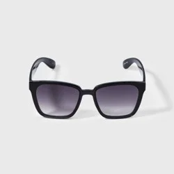 Women's Shiny Plastic Square Sunglasses with Gradient Lenses - Universal Thread™ Black: Scratch-Resistant, UV Protection