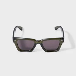 Women's Shiny Plastic Square Way Sunglasses - Universal Thread™ Olive Green: Scratch-Resistant, UV Protection