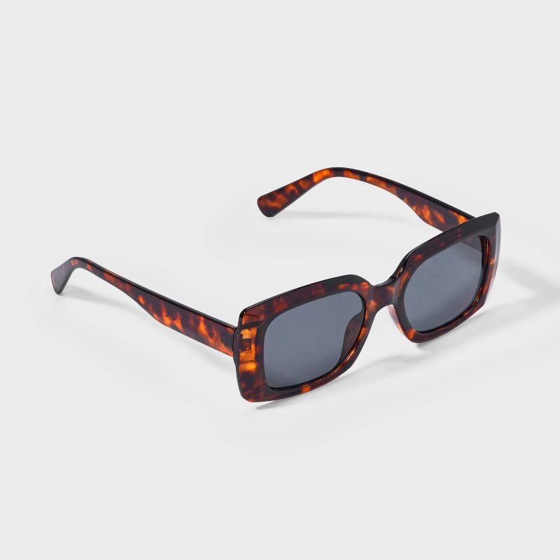slide 2 of 3, Womens Shiny Plastic Square Sunglasses - Universal Thread™ Tortoise Brown: Scratch-Resistant, UV Protection, 1 ct