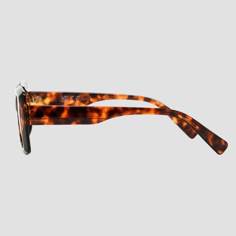slide 3 of 3, Womens Shiny Plastic Square Sunglasses - Universal Thread™ Tortoise Brown: Scratch-Resistant, UV Protection, 1 ct