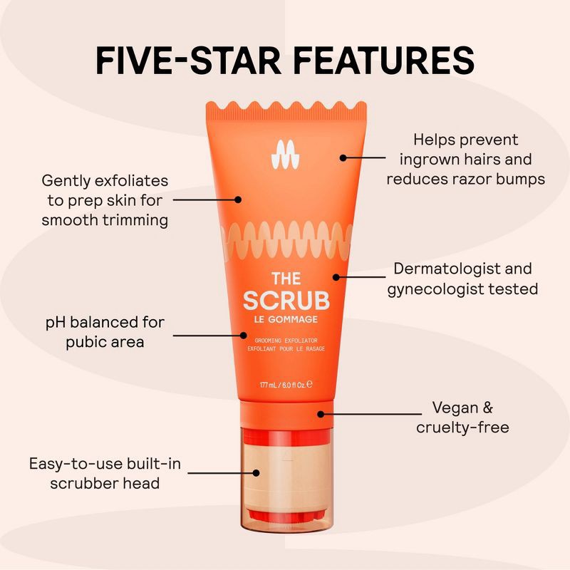 slide 3 of 10, Meridian The Scrub Pre-Trim Exfoliator for Bikini, Pubic & Underarm Areas Reduces Razor Bump & Ingrowns - 6.0 fl oz, 6 fl oz