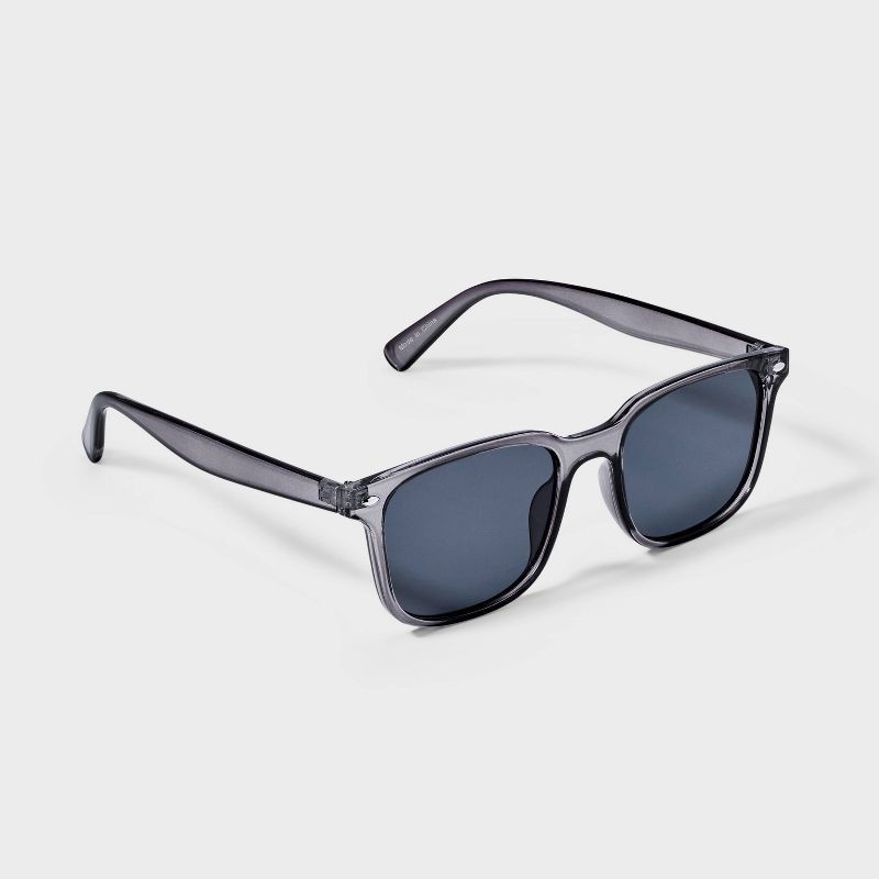 slide 2 of 2, Men's Plastic Crystal Square Sunglasses - Goodfellow & Co™ Gray: Impact-Resistant, UV Protection, 1 ct