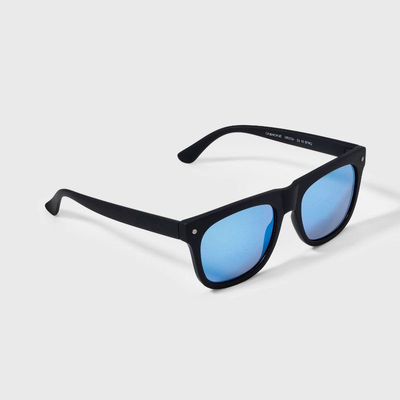 slide 2 of 4, Men's Matte Plastic Square Sunglasses - Original Use™ Black: Scratch-Resistant, UV Protection, Recycled Frame, 1 ct
