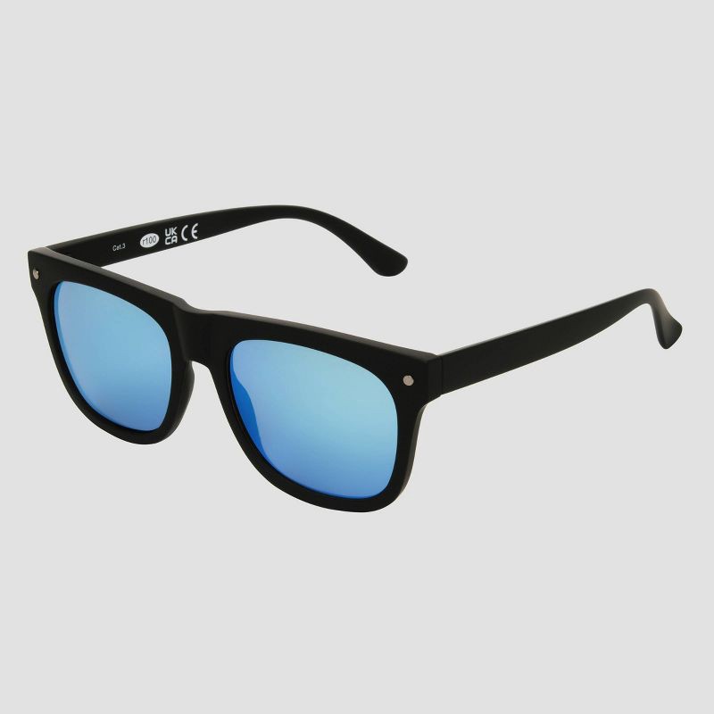 slide 3 of 4, Men's Matte Plastic Square Sunglasses - Original Use™ Black: Scratch-Resistant, UV Protection, Recycled Frame, 1 ct