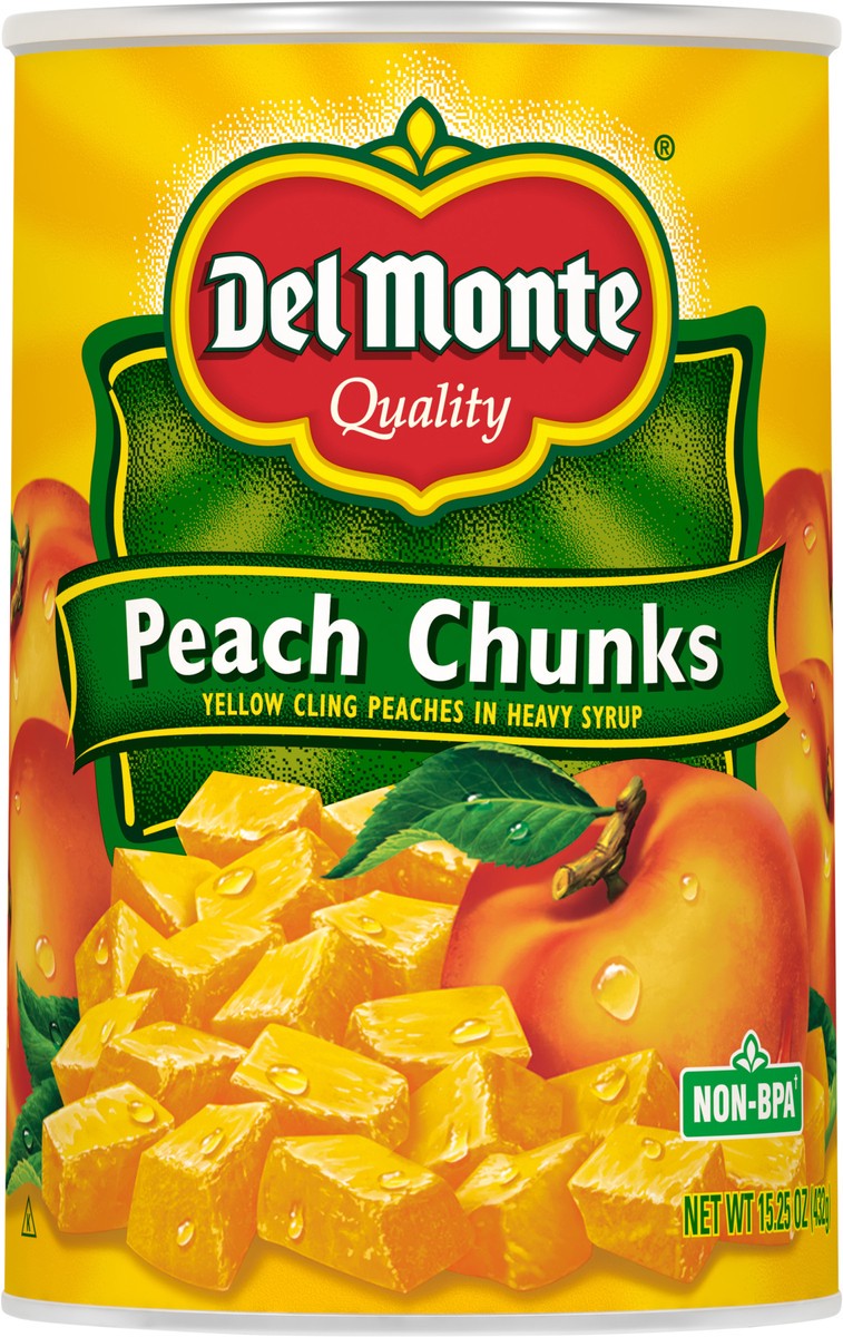 slide 6 of 7, Del Monte Yellow Cling Peach Chunks In Heavy Syrup, 15.25 oz