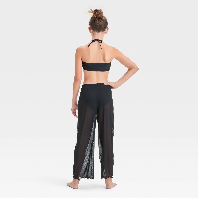 slide 4 of 4, Girls' Solid Paradise Cove Bikini Set - art class™ Black L: UPF 50+, Recycled Polyester, 3-Piece, 1 ct