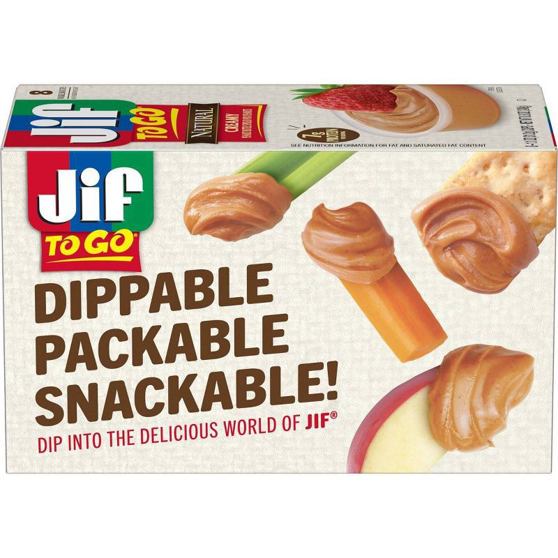 slide 4 of 9, Jif To-Go Natural Peanut Butter - 8.8oz/8ct, 8 ct; 8.8 oz