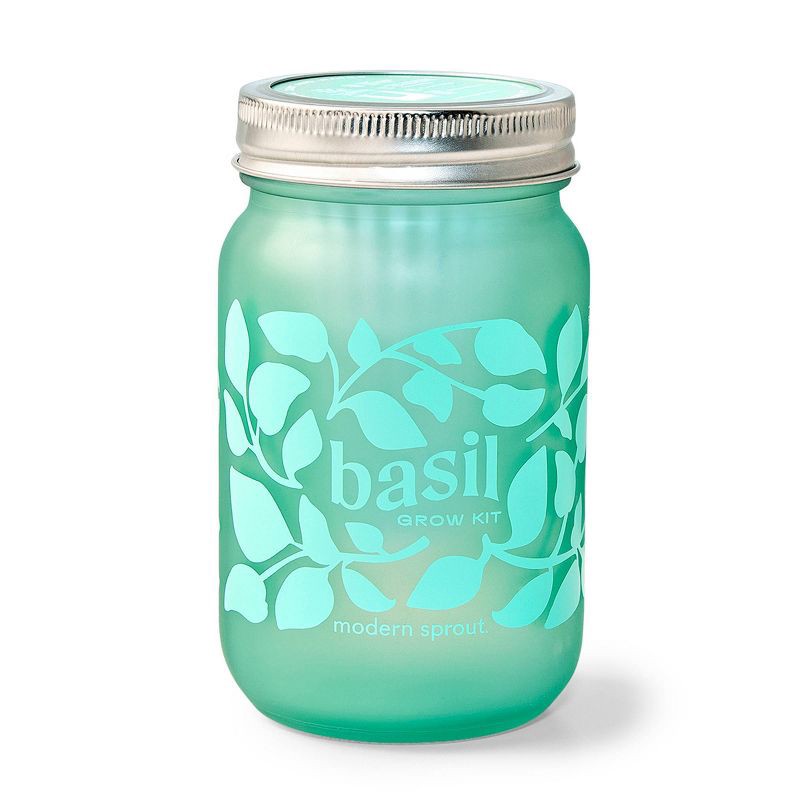 slide 2 of 6, Modern Sprout Basil Green Pint Jar Grow Kit, 1 ct
