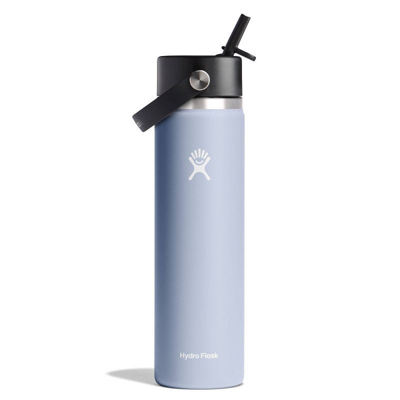 slide 1 of 3, Hydro Flask 24oz Wide Mouth Flex Straw Bottle - Surf: BPA-Free, Leakproof, Vacuum-Insulated, 24 oz