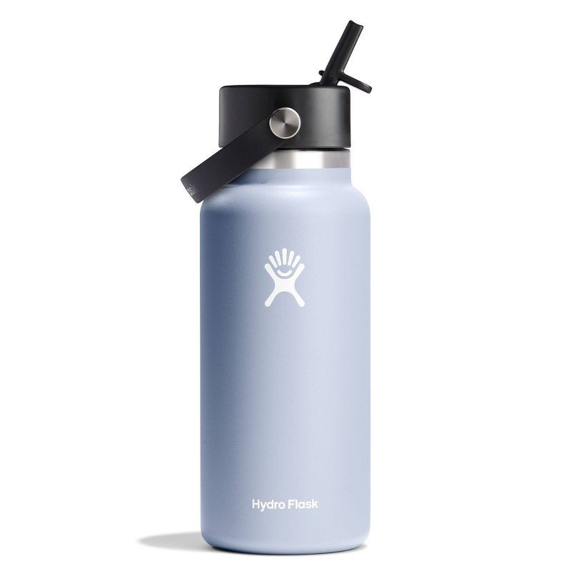 slide 1 of 3, Hydro Flask 32oz Wide Mouth Flex Straw Bottle - Surf: Vacuum-Insulated, BPA-Free, 32 oz