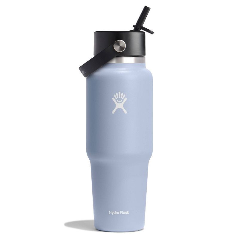 slide 1 of 3, Hydro Flask 32oz Wide Mouth Flex Straw Travel Bottle - Surf: BPA-Free, Leakproof, Vacuum-Insulated, 32 oz