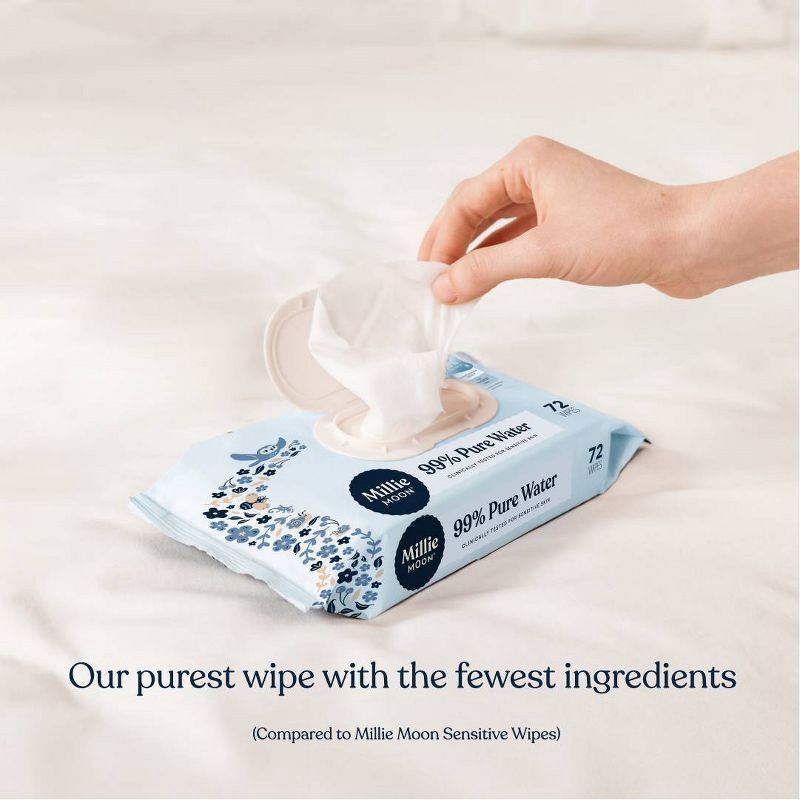 slide 6 of 6, Millie Moon 99% Pure Water Baby Wipes - 576ct, 576 ct