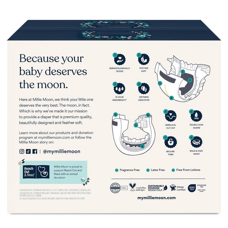 slide 2 of 10, Millie Moon Luxury Disposable Diapers - Size 0 - 30ct, 0 x 30 ct