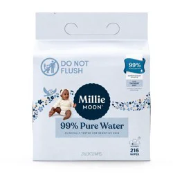 Millie Moon 99% Pure Water Baby Wipes - 216ct