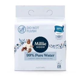 Millie Moon 99% Pure Water Baby Wipes - 216ct