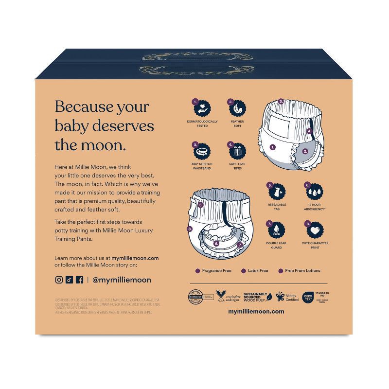 slide 2 of 9, Millie Moon Disposable Training Pants - 5T-6T - 15ct, 15 ct