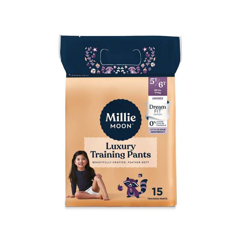slide 1 of 9, Millie Moon Disposable Training Pants - 5T-6T - 15ct, 15 ct