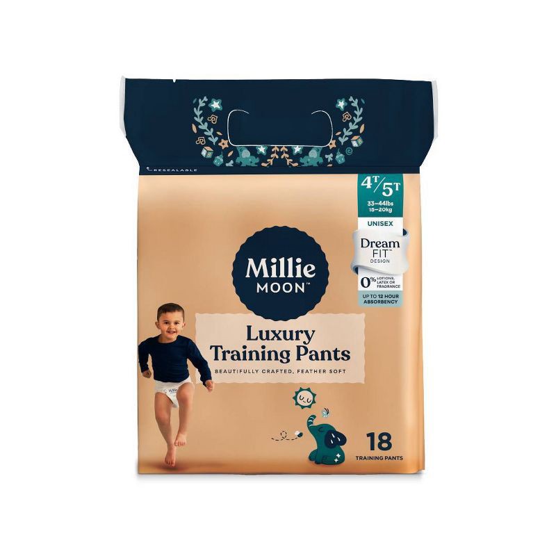 slide 1 of 9, Millie Moon Disposable Training Pants - 4T5T - 18ct, 18 ct