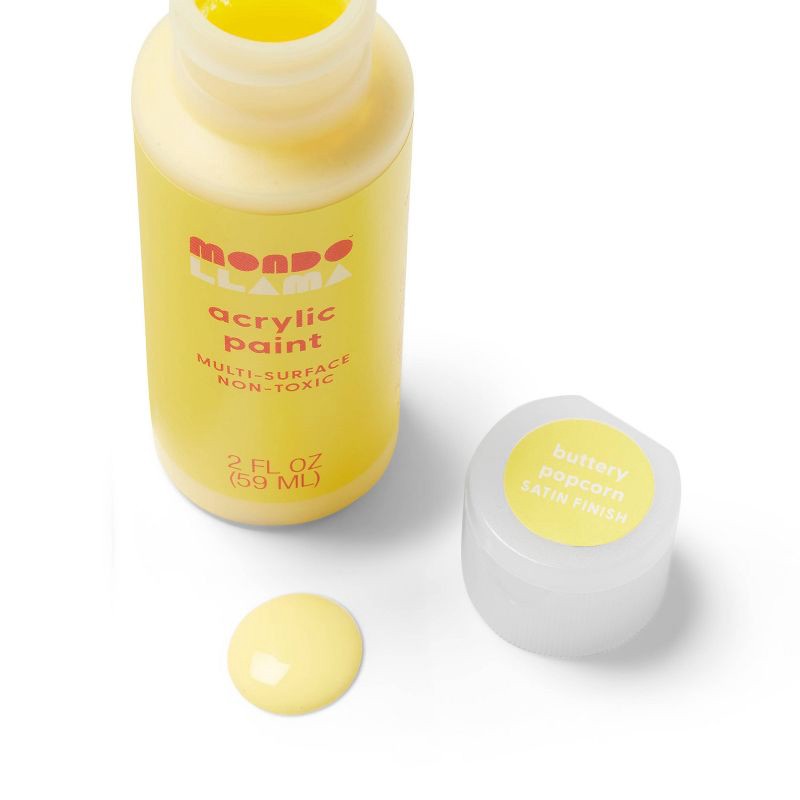 slide 2 of 3, 2oz Satin Acrylic Paint Buttery Popcorn - Mondo Llama™, 2 oz