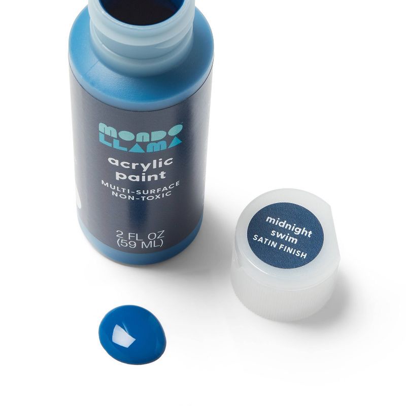slide 2 of 3, 2oz Satin Acrylic Paint Midnight Swim - Mondo Llama™, 2 oz