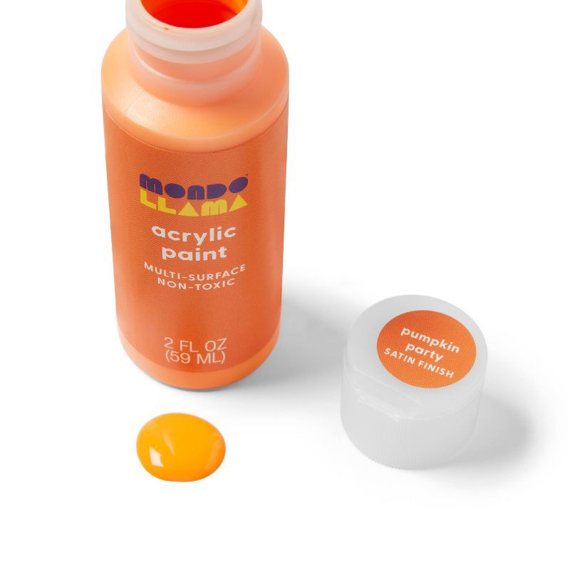 slide 2 of 3, 2oz Satin Acrylic Paint Pumpkin Party - Mondo Llama™, 2 oz