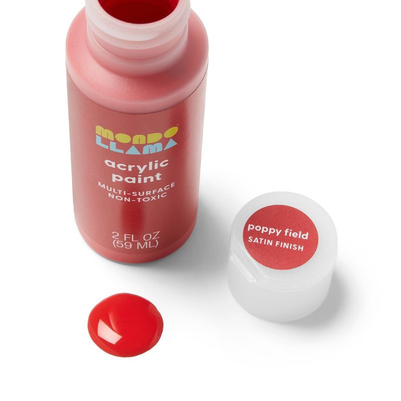 slide 2 of 3, 2oz Satin Acrylic Paint Poppy Field - Mondo Llama™, 2 oz