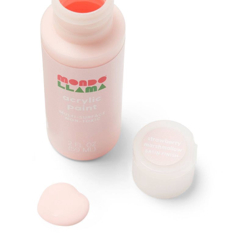 slide 2 of 3, 2oz Satin Acrylic Paint Strawberry Marshmallow - Mondo Llama™, 2 oz