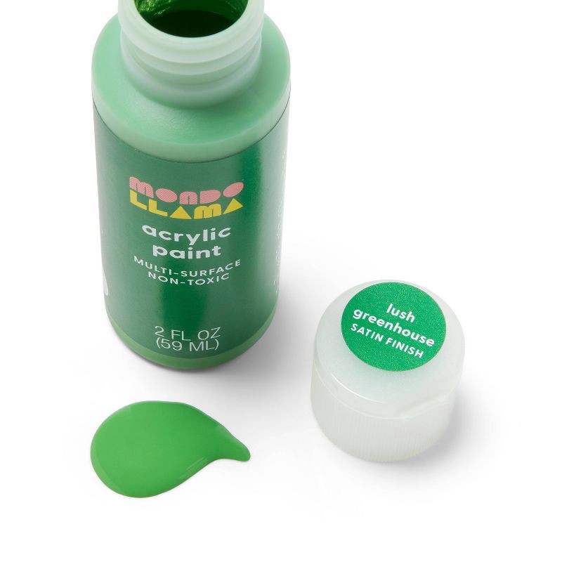 slide 2 of 3, 2oz Satin Acrylic Paint Lush Greenhouse - Mondo Llama™, 2 oz