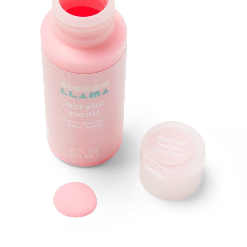 slide 2 of 3, 2oz Satin Acrylic Paint Flamingo Feathers - Mondo Llama™, 2 oz