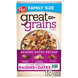 Post Great Grains Raisins Dates & Pecans Breakfast Cereal - 19oz