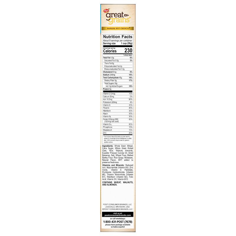slide 5 of 6, Post Great Grains Banana Nut Crunch Breakfast Cereal - 18oz, 18 oz