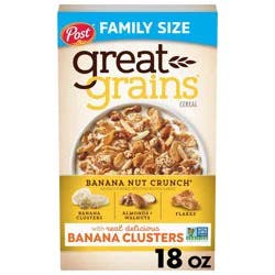 Post Great Grains Banana Nut Crunch Breakfast Cereal - 18oz