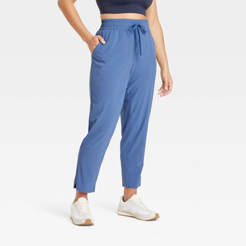 slide 1 of 3, Women's Active Light High-Rise Taper Pants - All In Motion™ Blue S: Moisture Wicking, Quick Dry, 4-Way Stretch, 1 ct