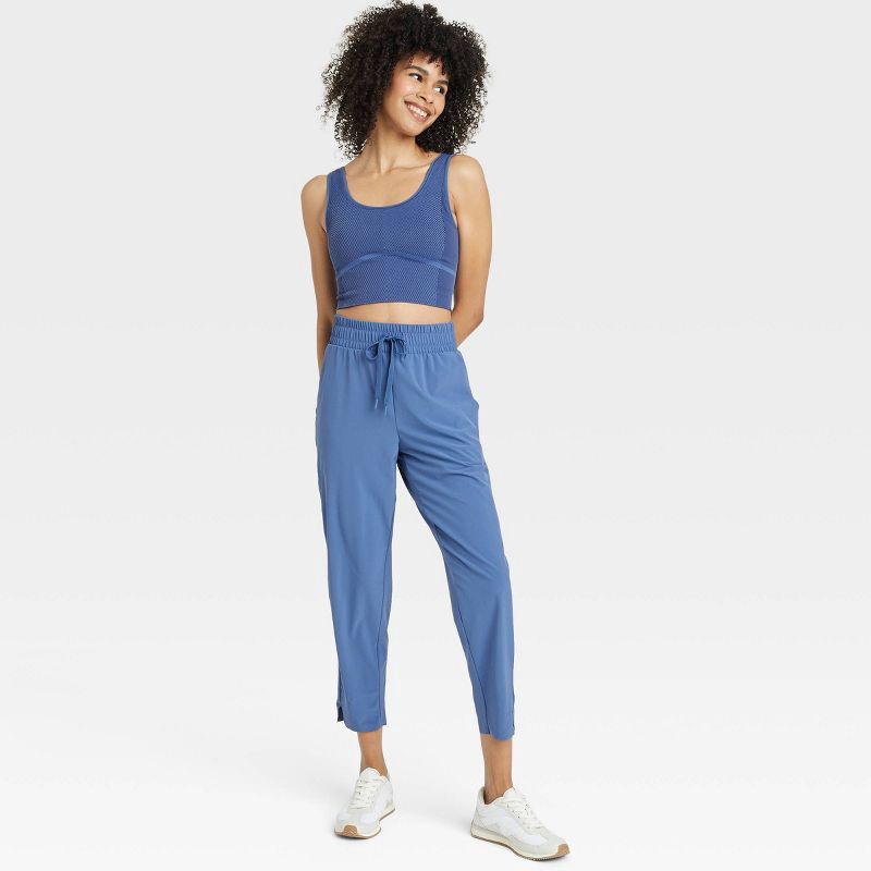 slide 3 of 3, Women's Active Light High-Rise Taper Pants - All In Motion™ Blue M: Moisture Wicking, Quick Dry, 4-Way Stretch, UPF 50+, 1 ct