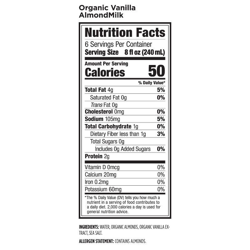 slide 2 of 9, Califia Farms Organic Vanilla Almond Milk - 48 fl oz, 48 fl oz