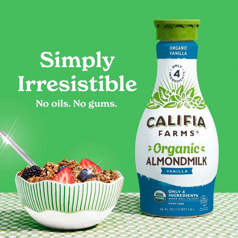 slide 3 of 9, Califia Farms Organic Vanilla Almond Milk - 48 fl oz, 48 fl oz
