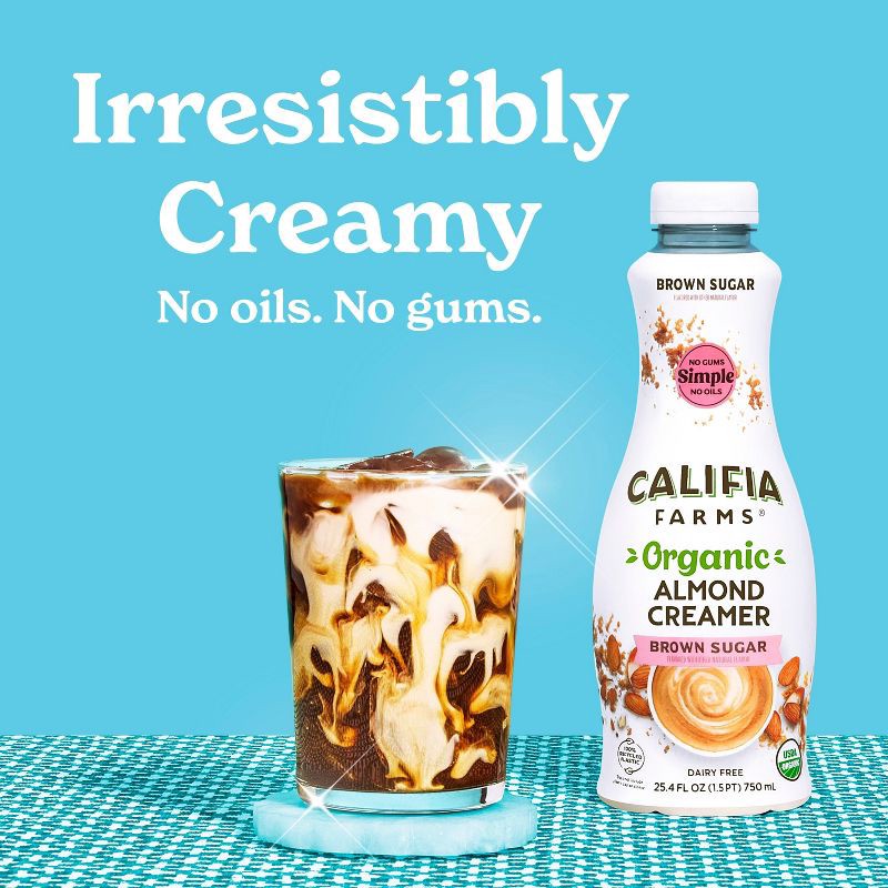 slide 3 of 9, Califia Farms Organic Brown Sugar Almond Milk Coffee Creamer - 25.4 fl oz, 25.4 fl oz