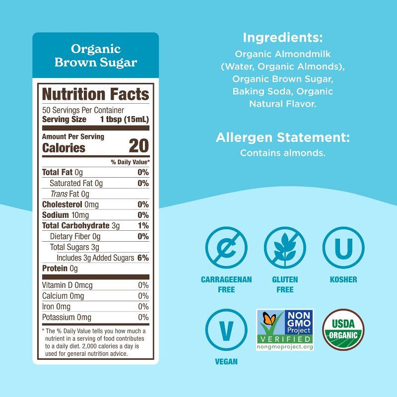 slide 6 of 9, Califia Farms Organic Brown Sugar Almond Milk Coffee Creamer - 25.4 fl oz, 25.4 fl oz