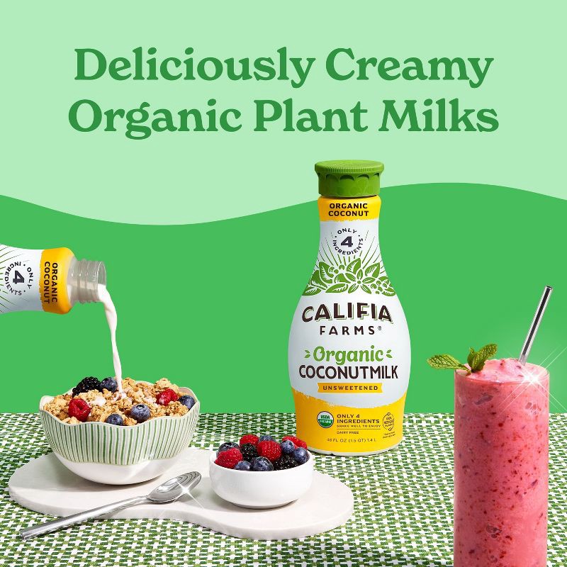 slide 5 of 9, Califia Farms Organic Coconut Milk - 48 fl oz, 48 fl oz