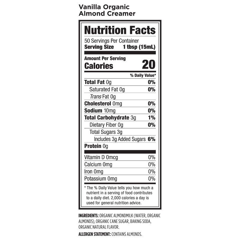 slide 2 of 9, Califia Farms Organic Vanilla Almond Milk Coffee Creamer - 25.4 fl oz, 25.4 fl oz