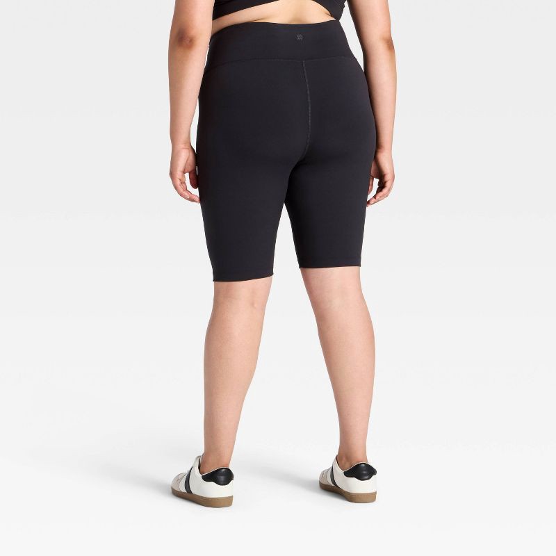 slide 2 of 4, Women's Dynamic Flex High-Rise Bike Shorts 10" - All In Motion™ Black XXL: Compression Fit, Moisture Wicking, 1 ct