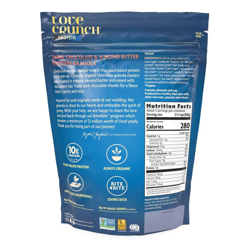 slide 2 of 3, Nature's Path Love Crunch Protein Dark Chocolate and Almond Butter Granola - 11oz, 11 oz