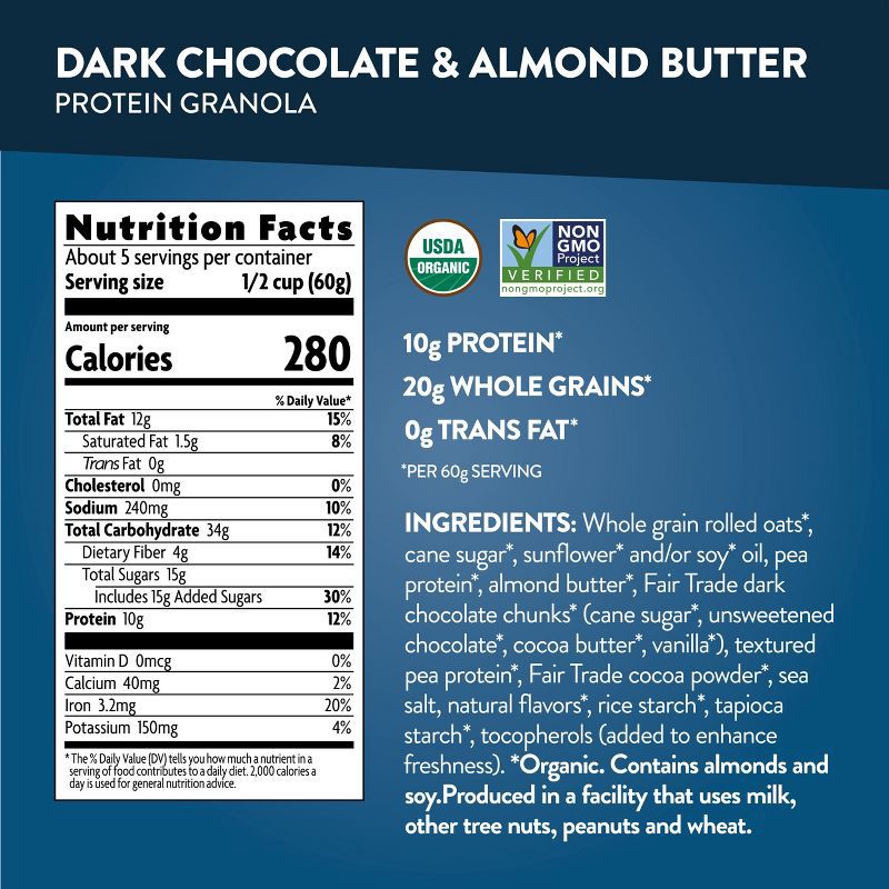 slide 3 of 3, Nature's Path Love Crunch Protein Dark Chocolate and Almond Butter Granola - 11oz, 11 oz