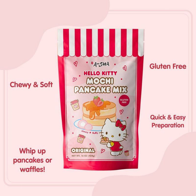 slide 3 of 5, A-Sha Foods USA A-Sha x Hello Kitty Mochi Pancake Mix Original - 16oz, 16 oz