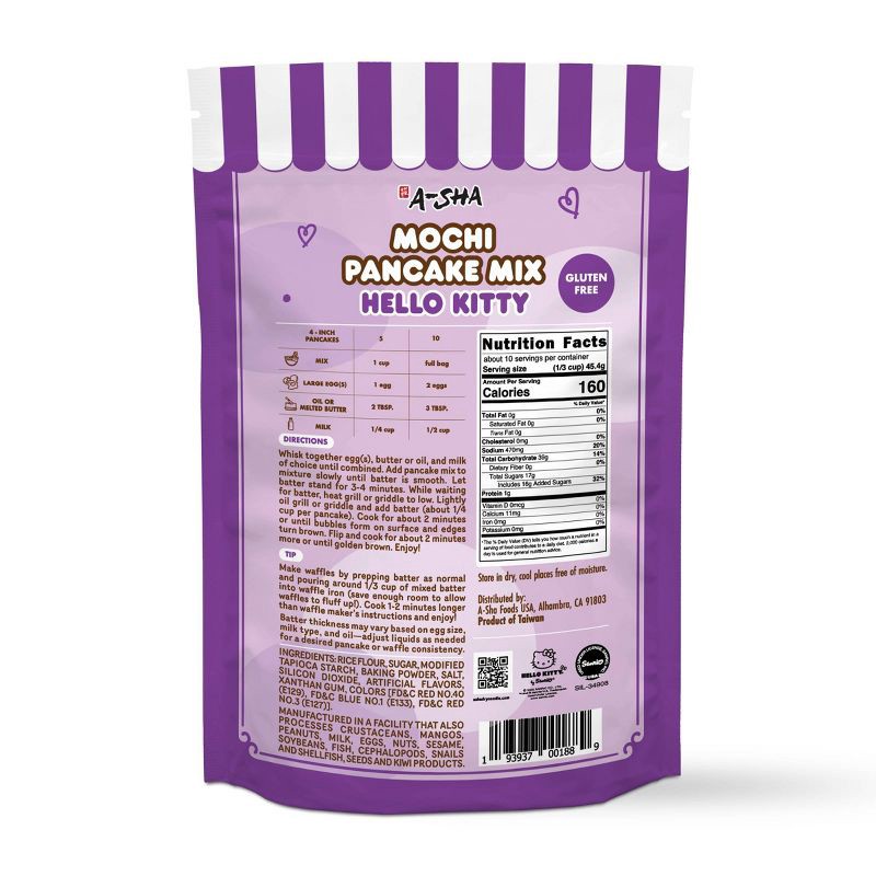 slide 2 of 7, A-Sha Foods USA A-Sha x Hello Kitty Mochi Pancake Mix Ube - 16oz, 16 oz