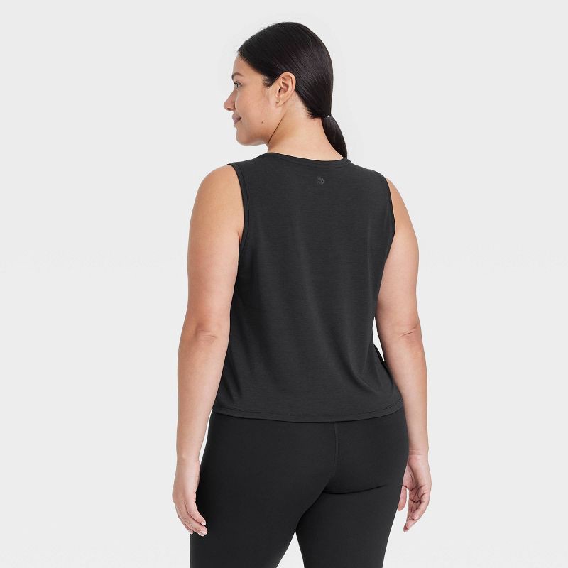 slide 4 of 5, Women's Muscle Tank Top - All In Motion™ Black XXL: Moisture Wicking, Quick Dry, Loose Fit, 1 ct